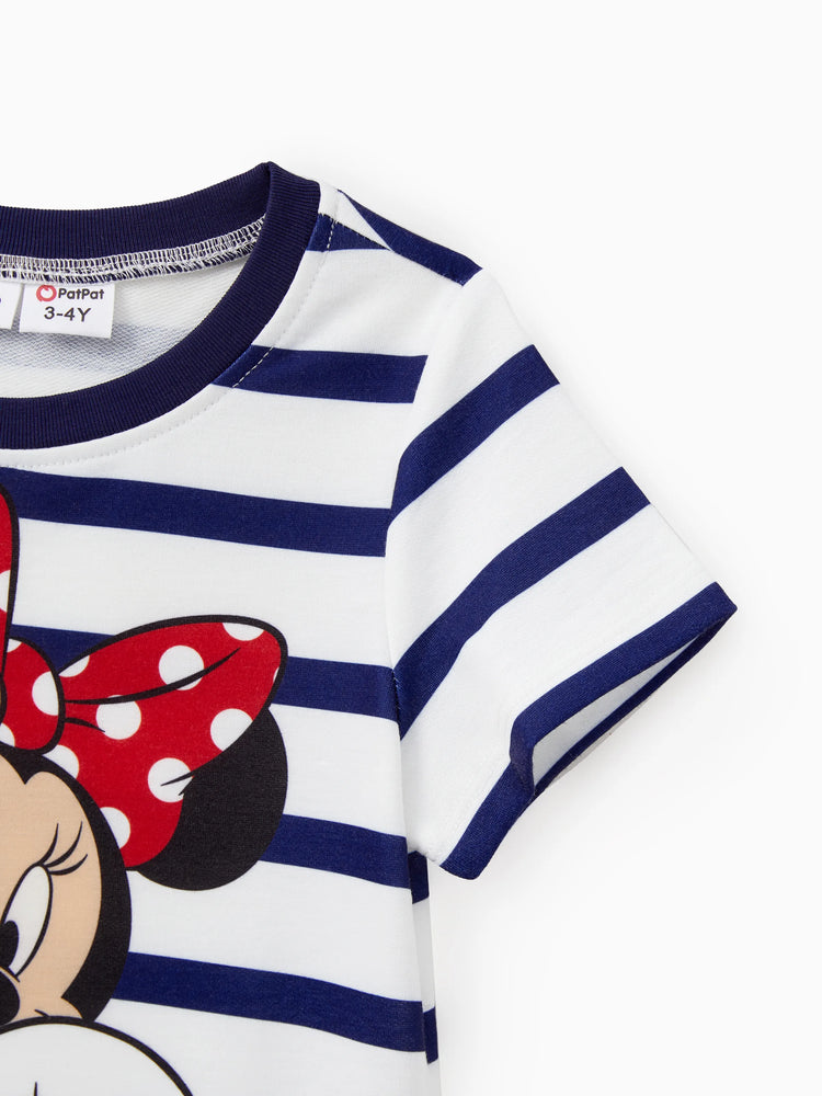 Mommy and Me Disney Mickey and Friends Family Matching Stripe & Character Print Short-sleeve Naia™Dresses and T-shirts Sets COLOREDSTRIPES