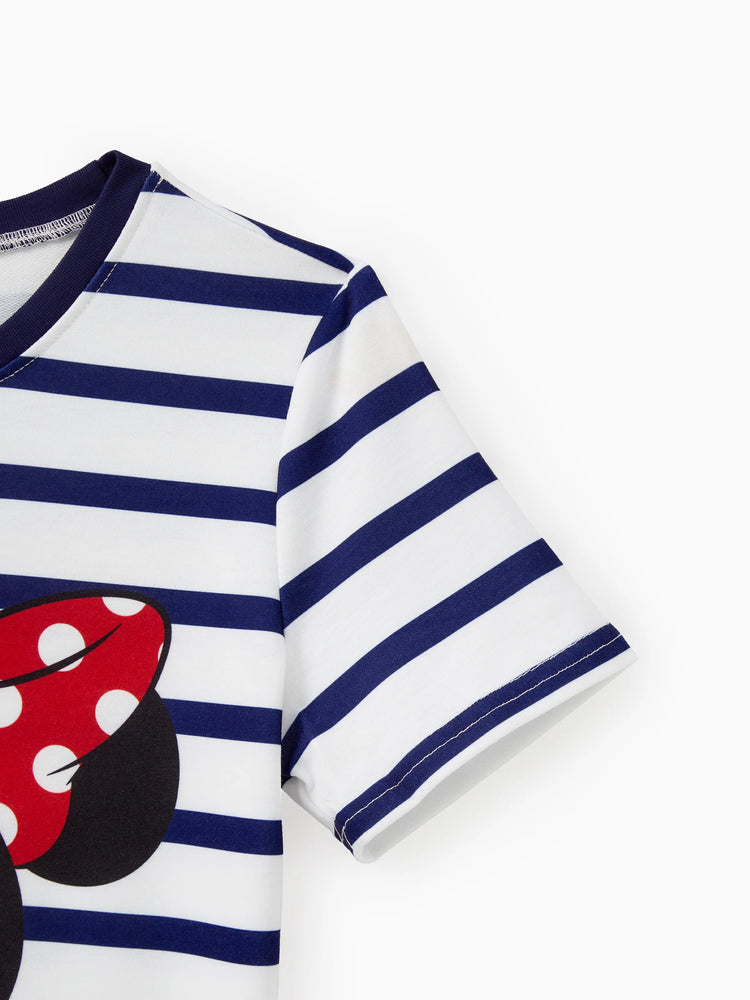 Ensembles de robes et t-shirts assortis à manches courtes Naia™ à rayures et imprimés de personnages Disney Mickey et ses amis