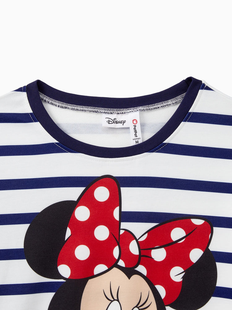 Mommy and Me Disney Mickey and Friends Family Matching Stripe & Character Print Short-sleeve Naia™Dresses and T-shirts Sets COLOREDSTRIPES