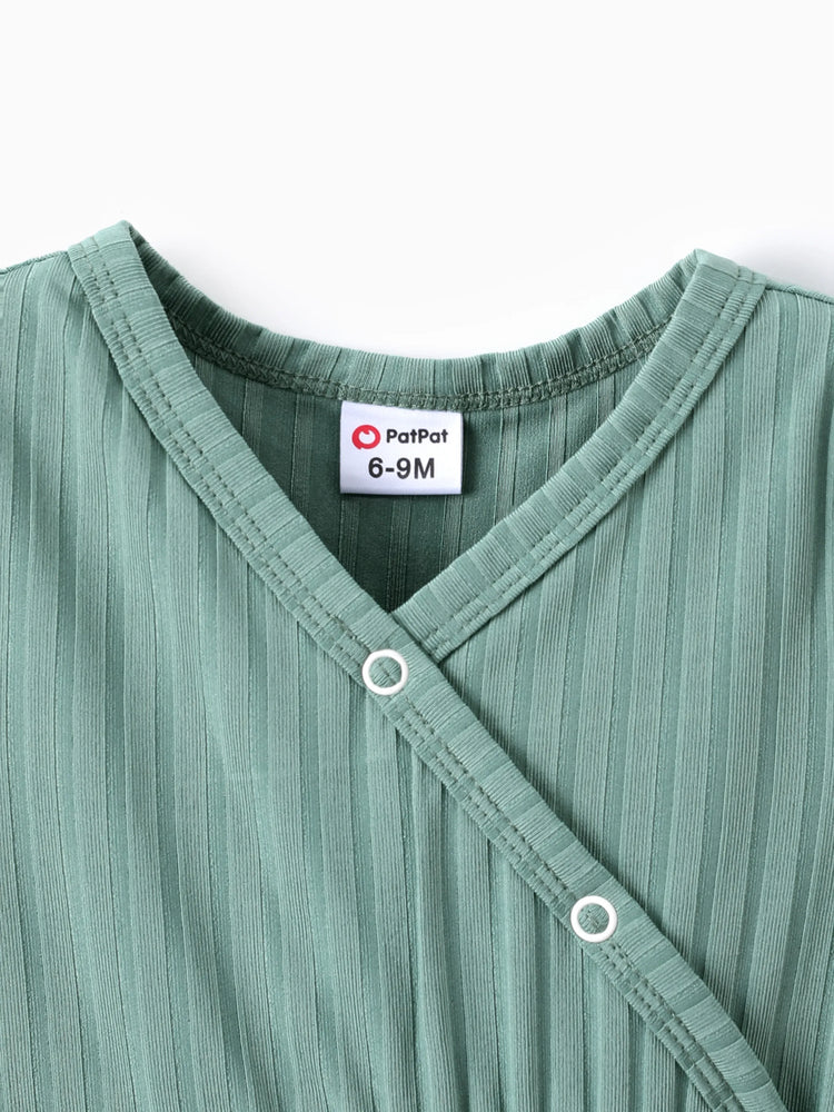 Combinaison à imprimé floral pour bébé fille, gris et vert