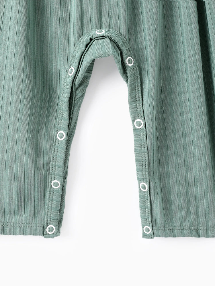 Combinaison à imprimé floral pour bébé fille, gris et vert