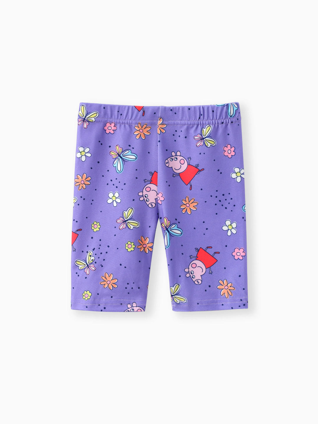 Peppa Pig Kleinkind Mädchen 2 Stück Blumen Schmetterling Print Rüschen ärmelloses Top mit Hosen Set lila