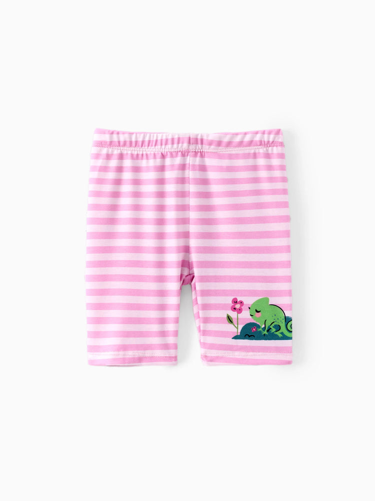 Conjunto de 2 piezas de top con volantes y leggings de rayas con estampado de Rapunzel Naia™ para niña pequeña de Disney, color rosa