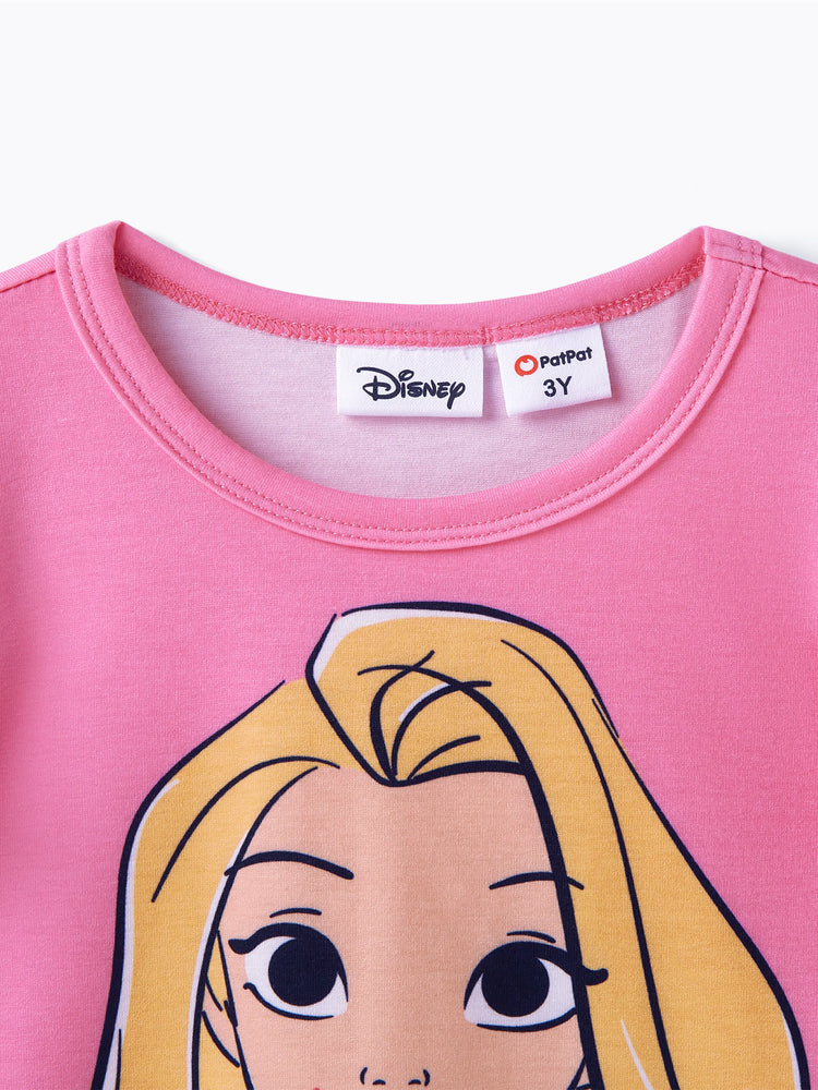 Disney Princess Toddler Girl Naia? Rapunzel Print Ruffled Tee Roseo