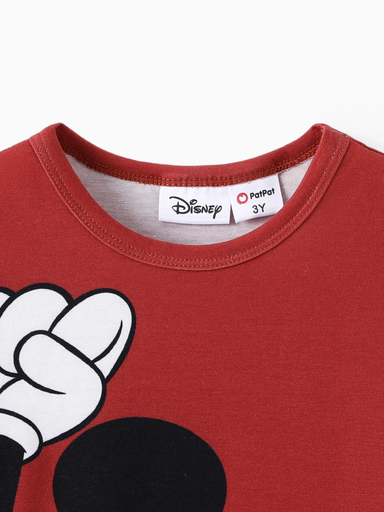 Disney Mickey and Friends Toddler/ Kid Boy Mickey Naia? Print Long-sleeve Tee Orange red