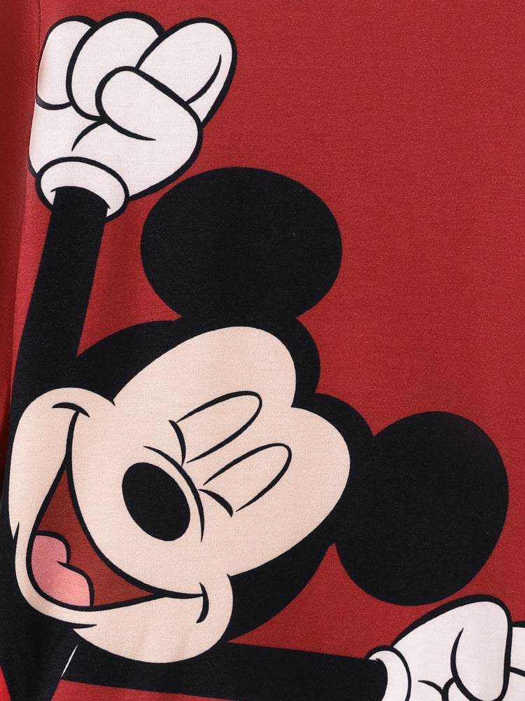 Disney Mickey and Friends Toddler/ Kid Boy Mickey Naia? Print Long-sleeve Tee Orange red