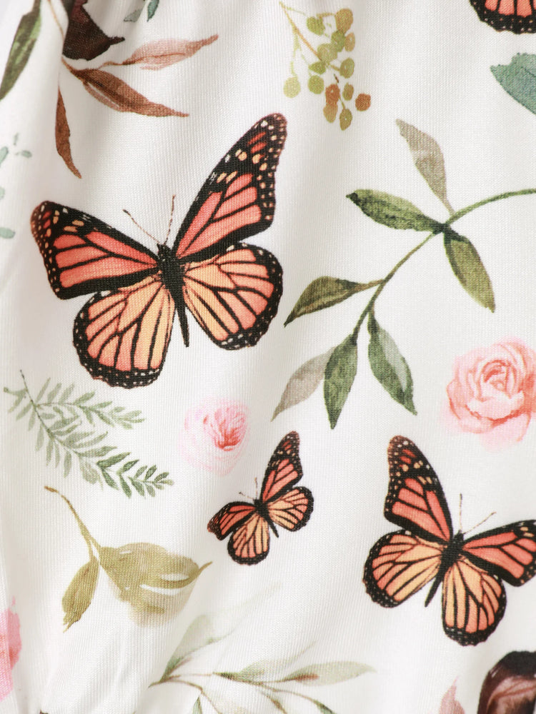 Ensemble 3 pièces pour bébé fille : barboteuse côtelée, short ceinturé et bandeau, marron