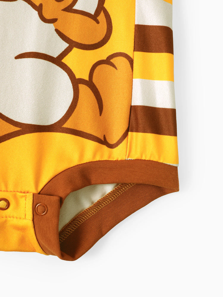 Combinaison sans manches à rayures et imprimé personnages Looney Tunes pour bébé garçon, marron