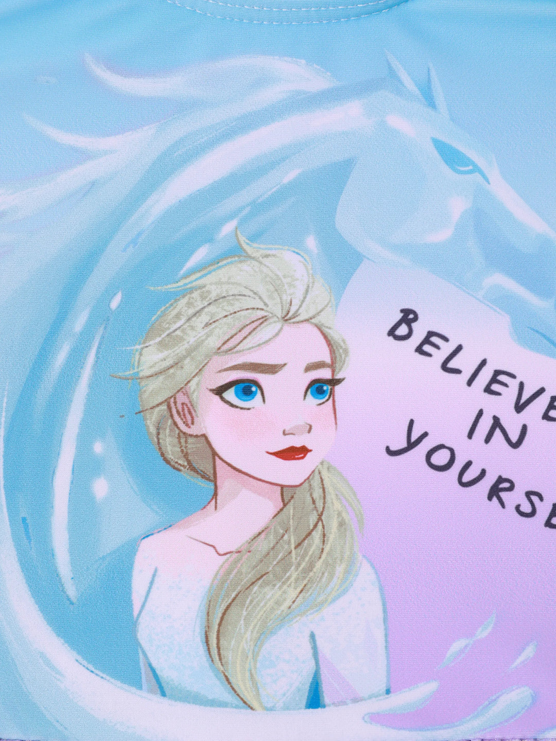 Disney Frozen Elsa 1pc Kleinkind Mädchen Charakter Ganzkörper Farbverlauf Wischmuster Glänzendes Material Rüsche UPF 50+ Badeanzug lila