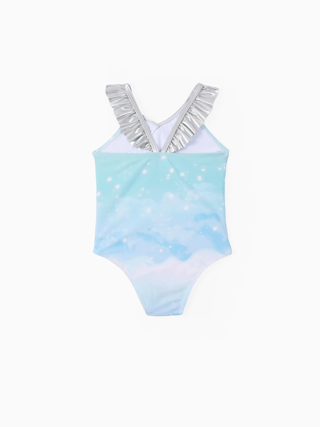 Disney Frozen Elsa Toddler Girl Elsa Ruffle UPF 50+ Swimsuit Blue