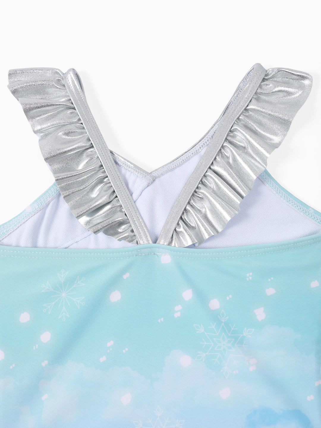 Disney Frozen Elsa Toddler Girl Elsa Ruffle UPF 50+ Swimsuit Blue