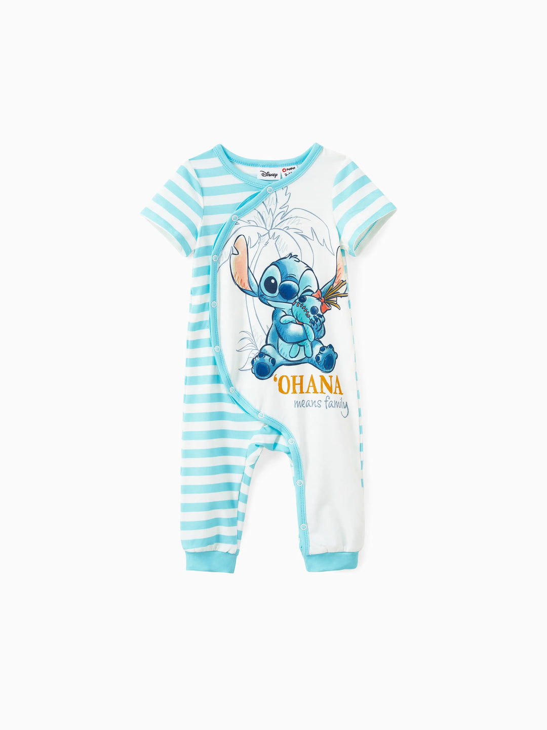 Disney Stitch Family Matching Tropical Flower Gradient Print T-shirt/Sleevelss Dress Multicolor