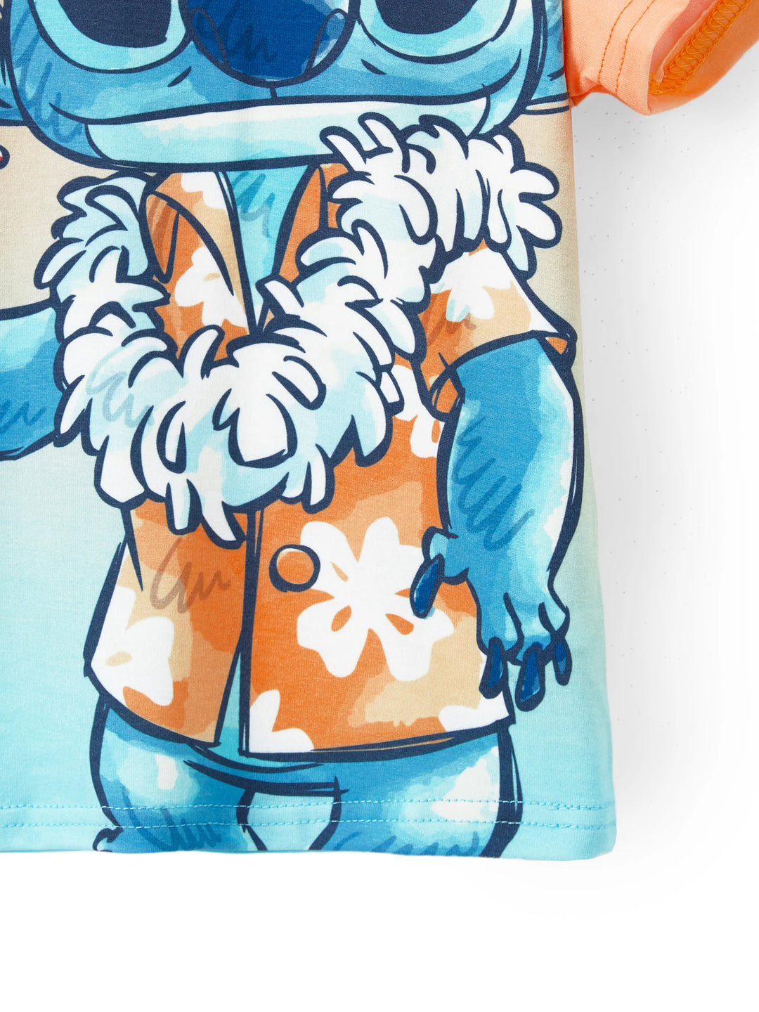 Disney Stitch Family Matching Tropical Flower Gradient Print T-shirt/Sleevelss Dress Multicolor