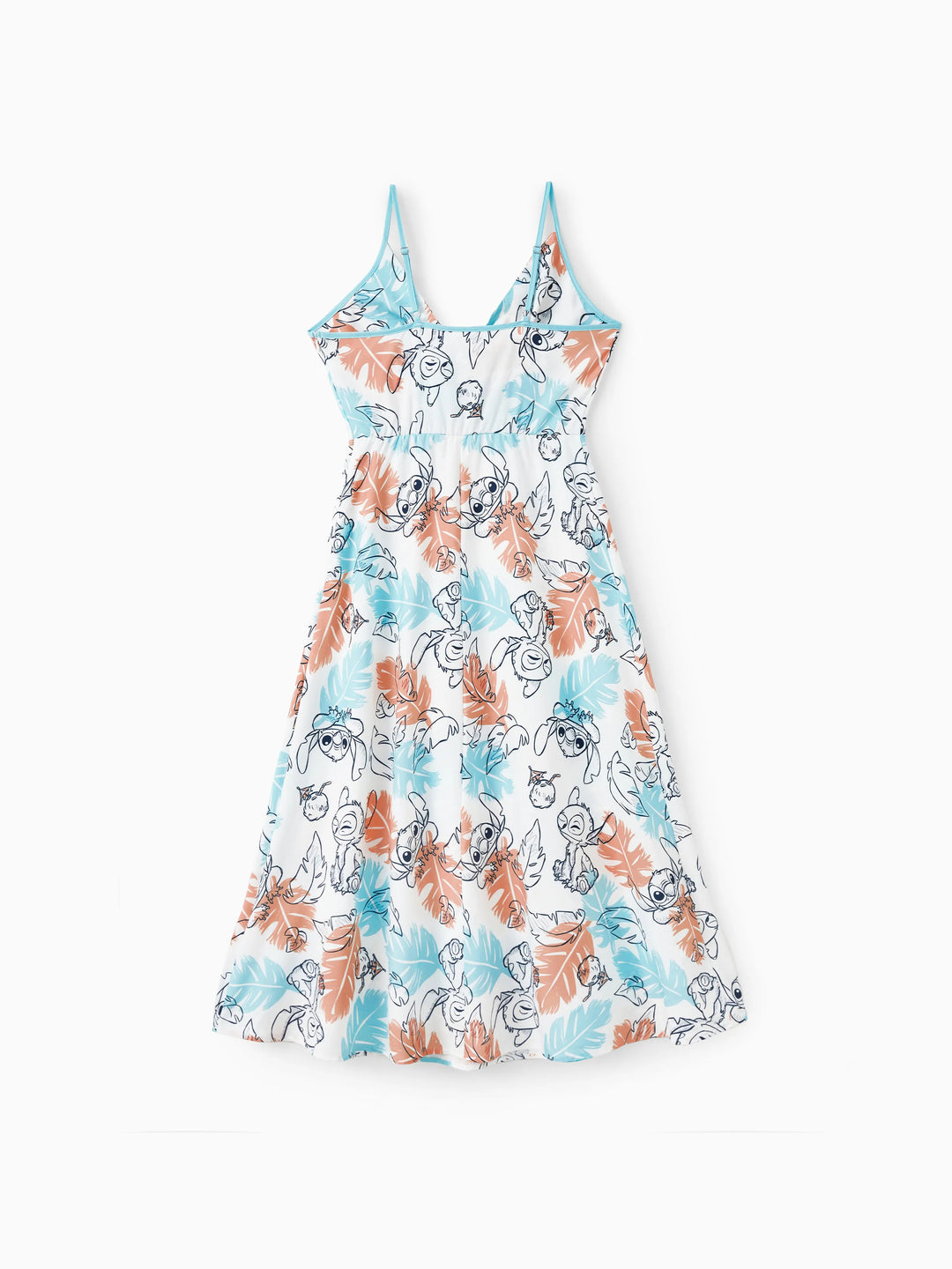 Disney Stitch Family Matching Tropical Flower Gradient Print T-shirt/Sleevelss Dress Multicolor