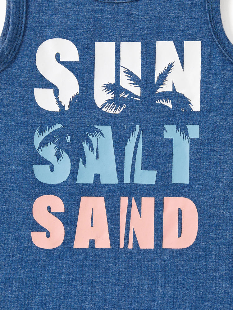 Ensembles familiaux assortis : débardeur bleu ou robe fluide trapèze avec poches