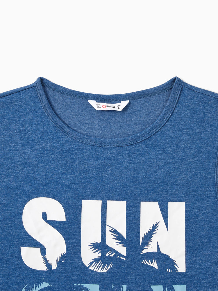 Ensembles familiaux assortis : débardeur bleu ou robe fluide trapèze avec poches