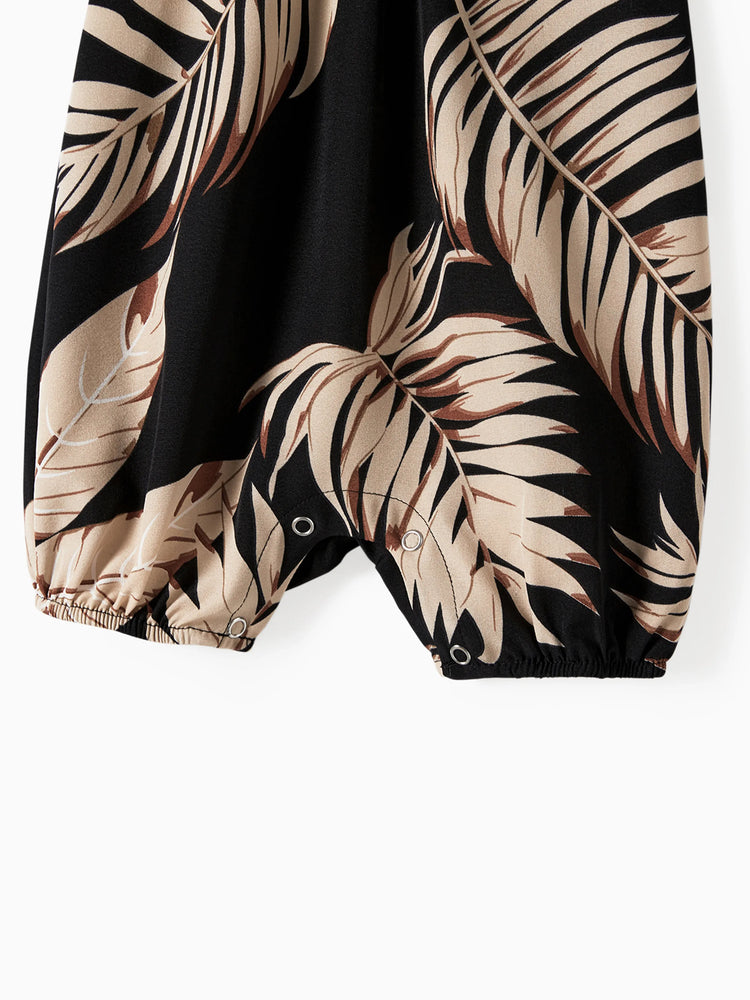 Ensembles familiaux assortis : robes dos nu sans manches et hauts à manches courtes, couleur unie, noir