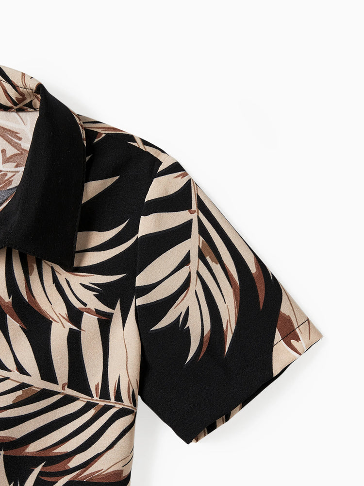 Ensembles familiaux assortis : robes dos nu sans manches et hauts à manches courtes, couleur unie, noir