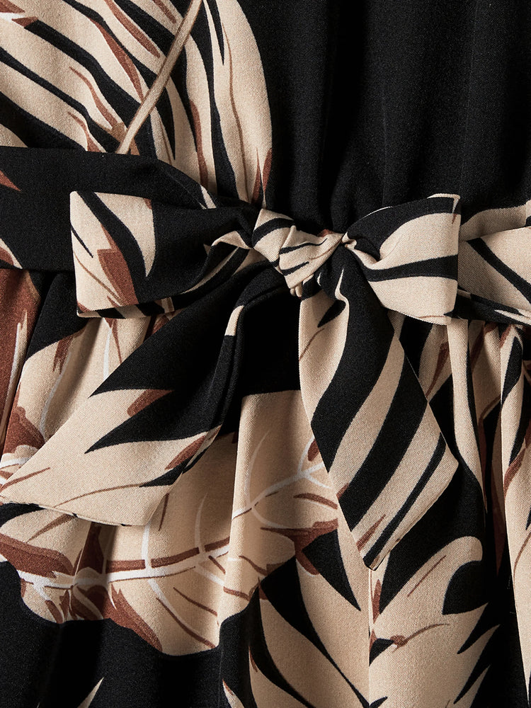 Ensembles familiaux assortis : robes dos nu sans manches et hauts à manches courtes, couleur unie, noir