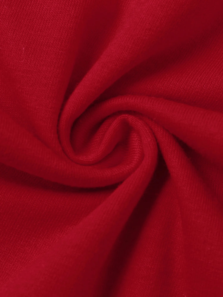 Ensemble 3 pièces pour bébé fille, barboteuse style ours et robe brodée avec bandeau, rouge