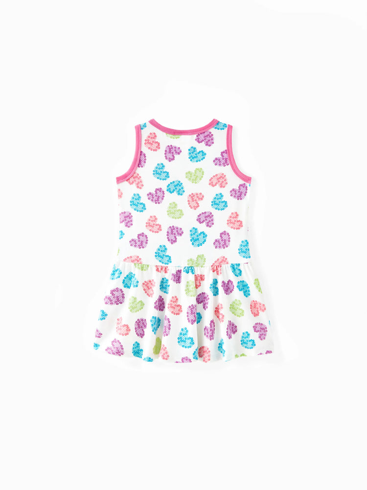 PAW Patrol Toddler Girl Skye Heart Print Naia/Cotton Sleeveless Dress Multi-color