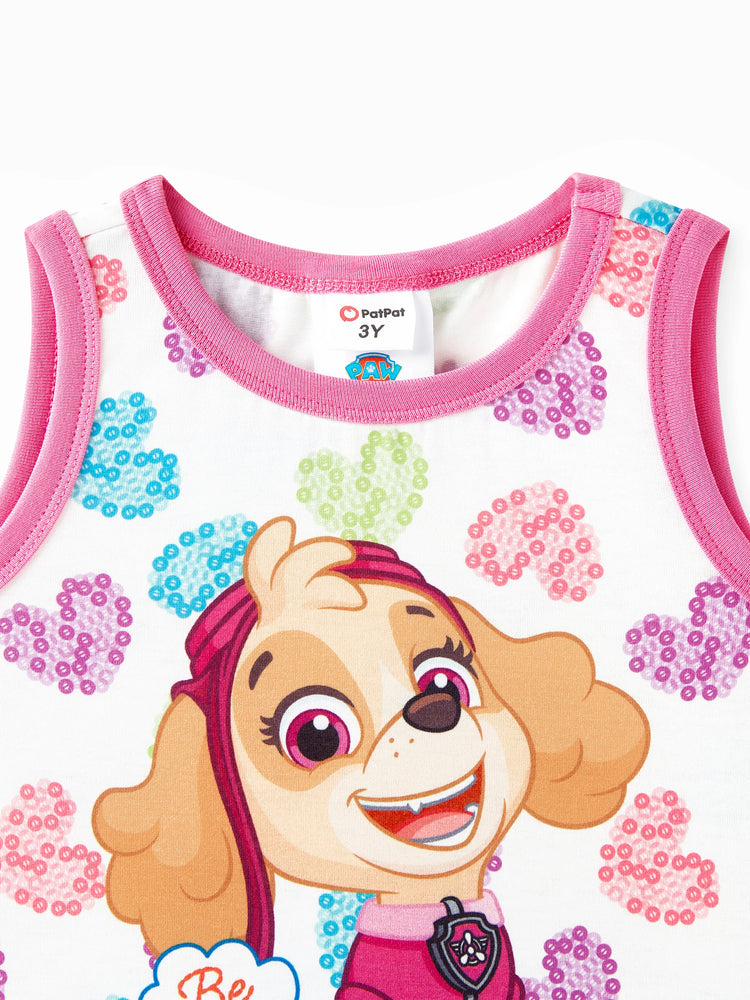 PAW Patrol Toddler Girl Skye Heart Print Naia/Cotton Sleeveless Dress Multi-color