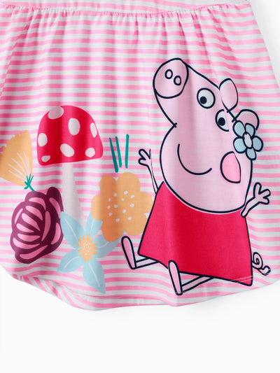 Peppa Pig Toddler Girl Summer Fruit/Grid/Stripe Pattern Dress Pink
