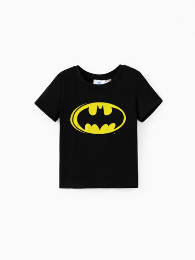 T-shirt en coton noir pour tout-petit garçon, Batman/Superman/Wonder Woman/The Flash