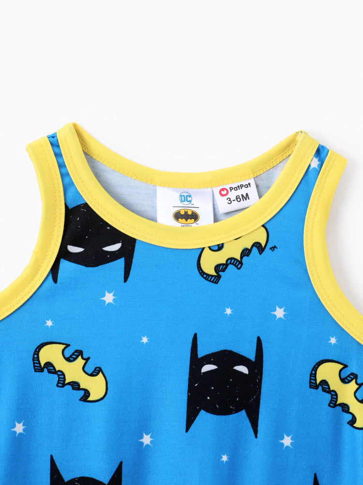 Justice League Baby Boy Batman/Superman Tank Strampler blau