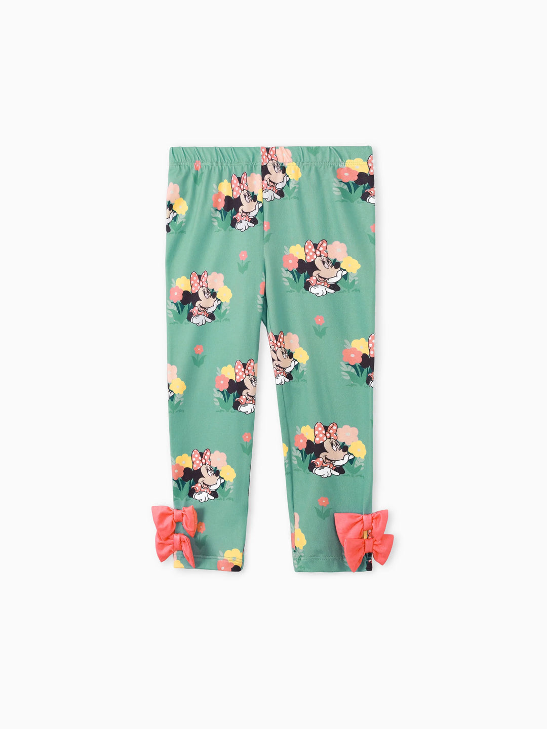 Disney Prinzessin Kleinkind Mädchen 2-teiliges Charakter-Print-Schößchen Langarm-T-Shirt und Bowknot-Hosen-Set hellrot