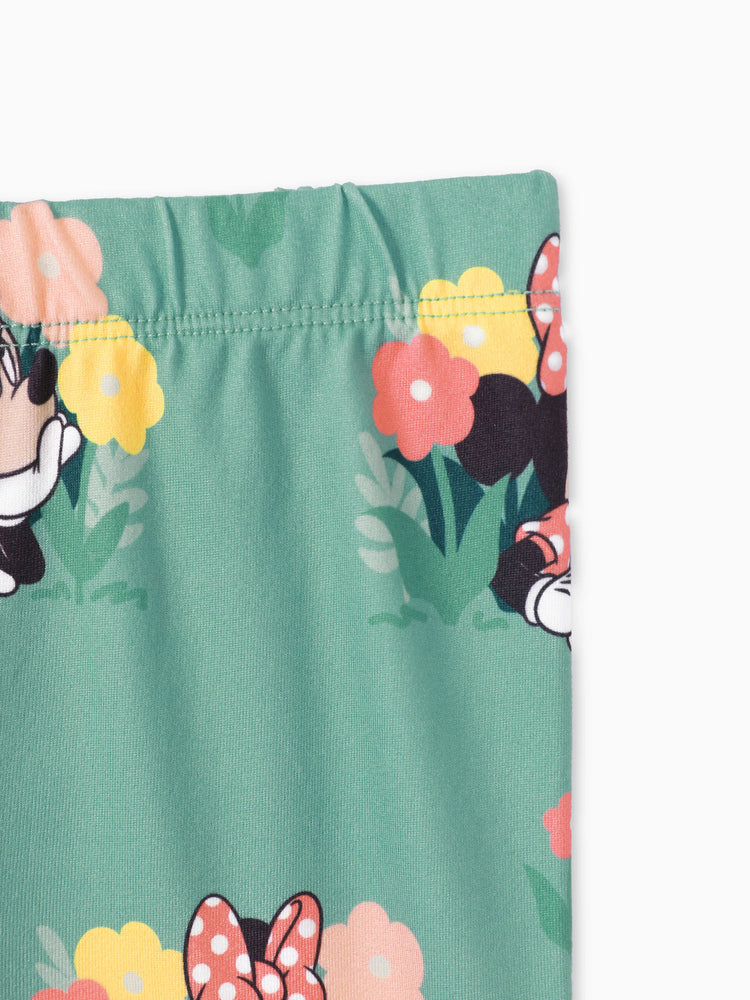 Ensemble 2 pièces Disney Mickey et ses amis pour petite fille, t-shirt à manches longues et pantalon à nœud papillon, imprimé personnage Minnie, rouge clair