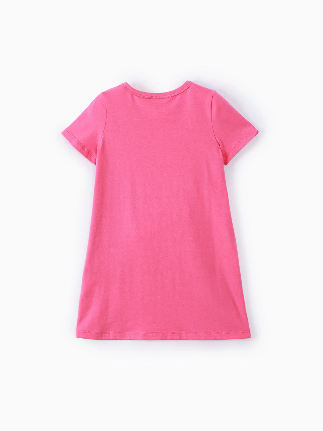 PAW Patrol Toddler Girl Chase Marshall Skye Rubble Everest Letter Print Colorblock Short-sleeve Cotton Dress PinkyWhite