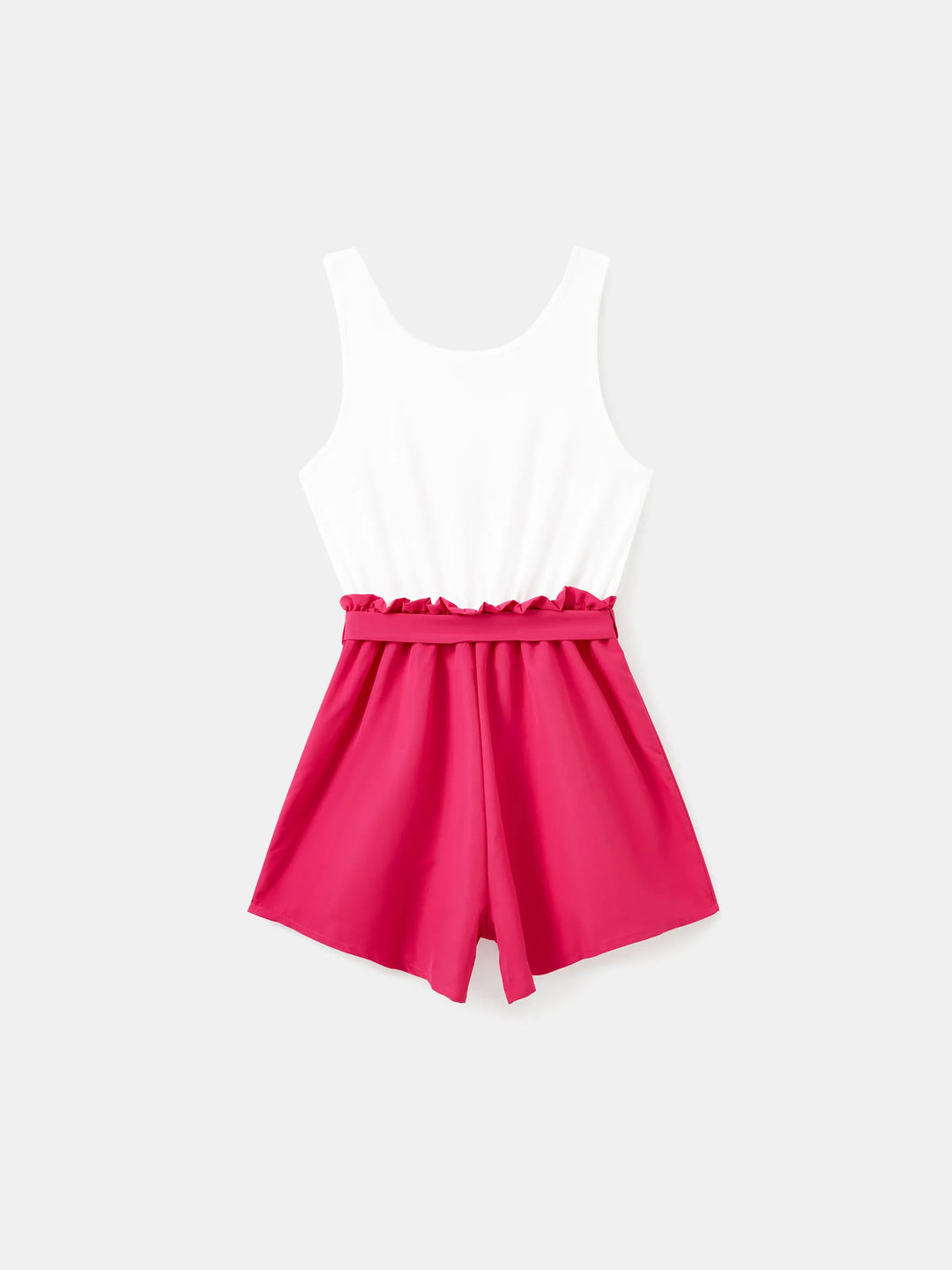 Conjunto de mameluco de Barbie con cinturón y estampado de letras "Mamá y yo" en blanco