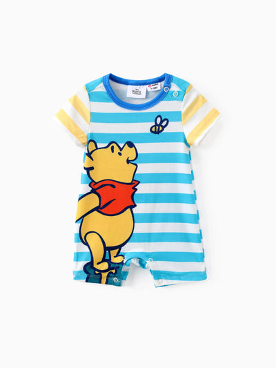 Disney Winnie the Pooh Baby Boy Naia™ Character Print with Stripes Onesies Light Blue