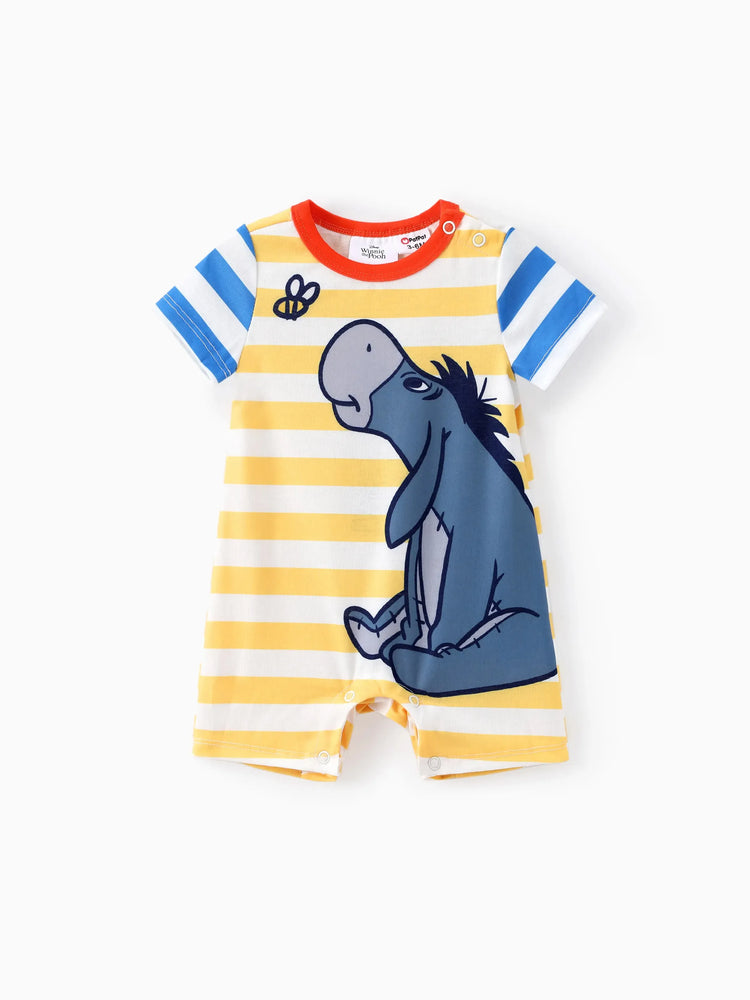 Disney Winnie the Pooh Baby Boy Naia? Character Print with Stripes Onesies Yellow