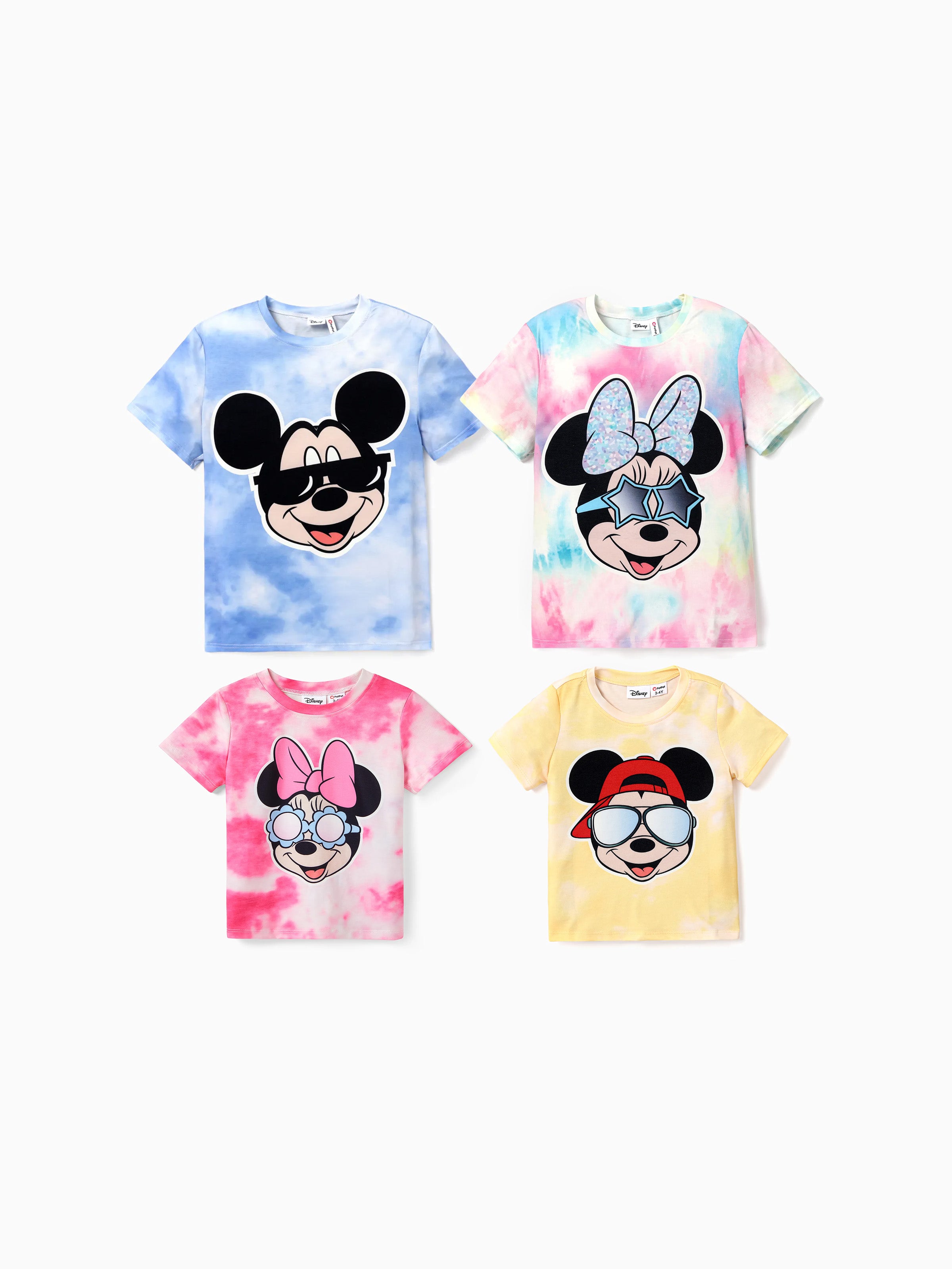 PatPat Disney Mickey and Friends family matching multicolor character print Memorial Day t-shirt