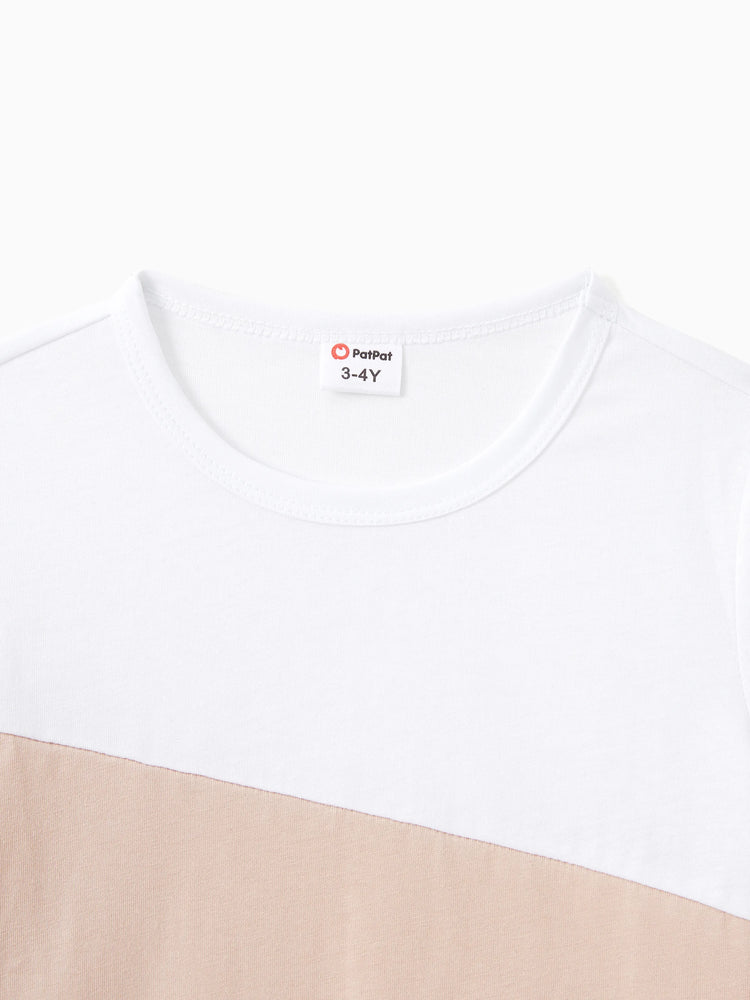 Daddy & Son Cross Back Colorblock Top Sets Black