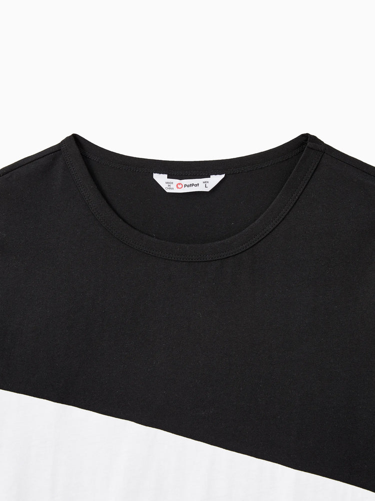 Daddy & Son Cross Back Colorblock Top Sets Black