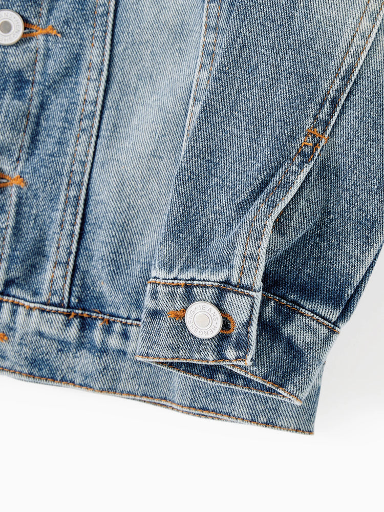 Vestes en jean bleu clair à manches longues et motif lettres Mom and Me