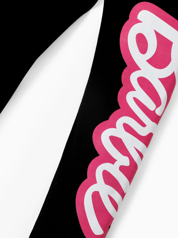 Barbie Plush Embroidered Heart print Long-sleeve Top or Tight Leggings Hot Pink