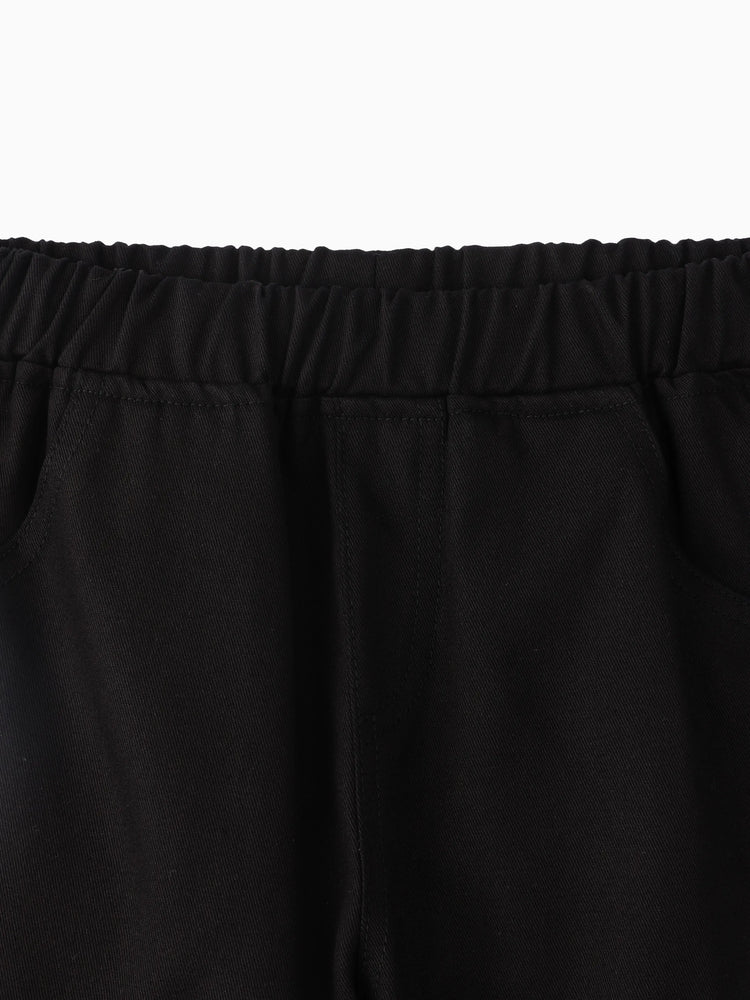Kid Boy Casual Pocket Design Baumwoll-Cargohose schwarz