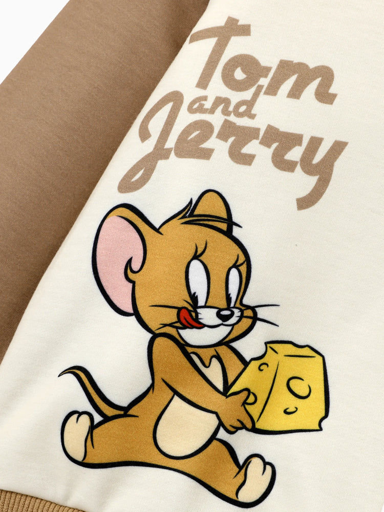 Ensemble haut à manches longues et pantalon à imprimé personnage Tom et Jerry pour tout-petit garçon, multicolore