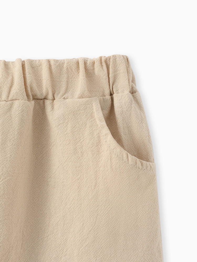 2pcs Baby Boy 95% Cotton Short-sleeve All Over Cactus Print Button Up Shirt and Solid Shorts Set Orange