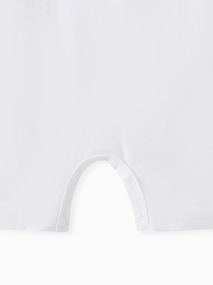 Baby Girl Rabbit Print Short-sleeve Romper White