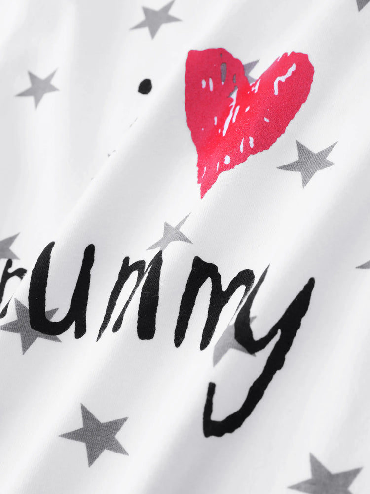 Baby Boy/Girl 95% Cotton Long-sleeve Love Heart Letter Print Stars/Striped Jumpsuit White