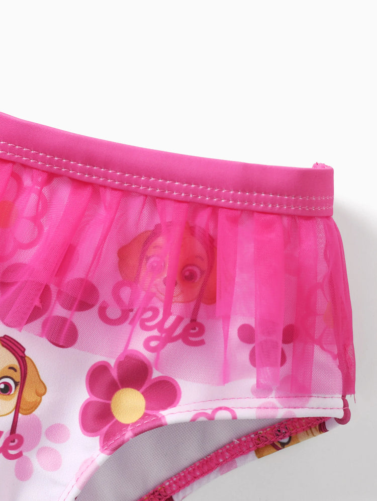 Maillot de bain 2 pièces pour petite fille Skye de la Pat' Patrouille (couverture non incluse) Rose