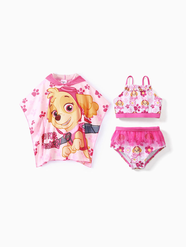 Maillot de bain 2 pièces pour petite fille Skye de la Pat' Patrouille (couverture non incluse) Rose