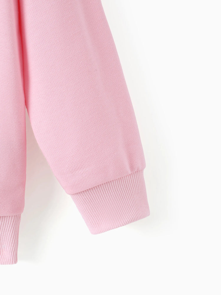 Barbie 2pcs Toddler Girl Character Letter Print Cotton Pullover Sweatshirt and Elasticized Pants Set Pink