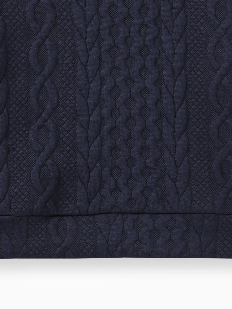 Ensemble 2 pièces sweat-shirt et pantalon en tricot uni bleu foncé pour bébé garçon/fille