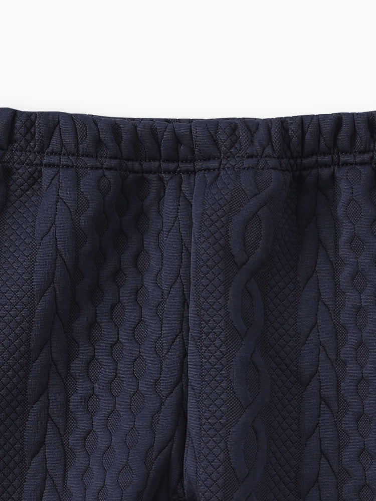 Ensemble 2 pièces sweat-shirt et pantalon en tricot uni bleu foncé pour bébé garçon/fille